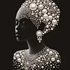 Pearl Headwrap Black Lady Special Shaped 5D DIY Partial Drill Diamond Art Kit 30x30cm Diamonds Dots Gem Art Kits for Adults Home Decor