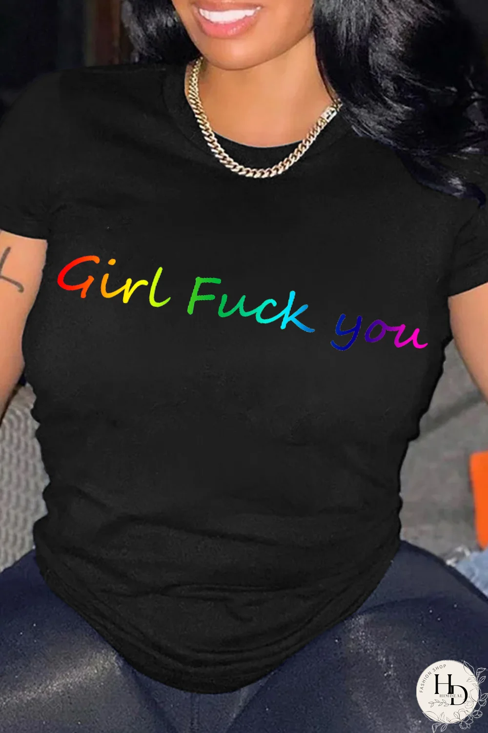 White Casual Street Print Patchwork O Neck T-Shirts