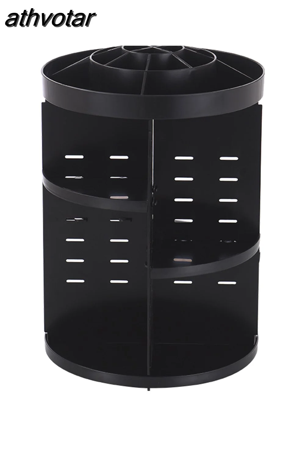 athvotar Degree Rotating Cosmetic Storage Box Make-up Organizer Lipstick Holder Transparent Crystal Display Stand Large Capacity