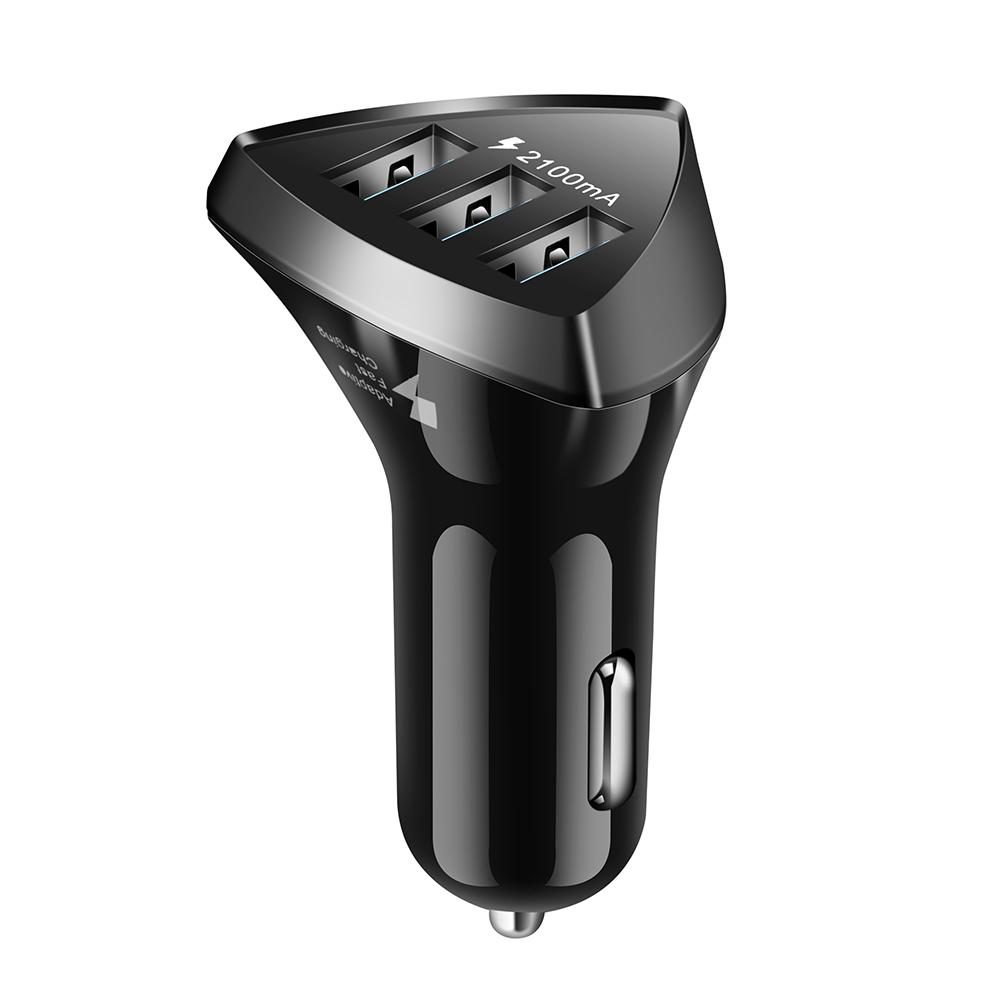 

3 Port USB Car Charger Fast Quick Charge DC Adapter for Mobile Phone, Black, 501 Original