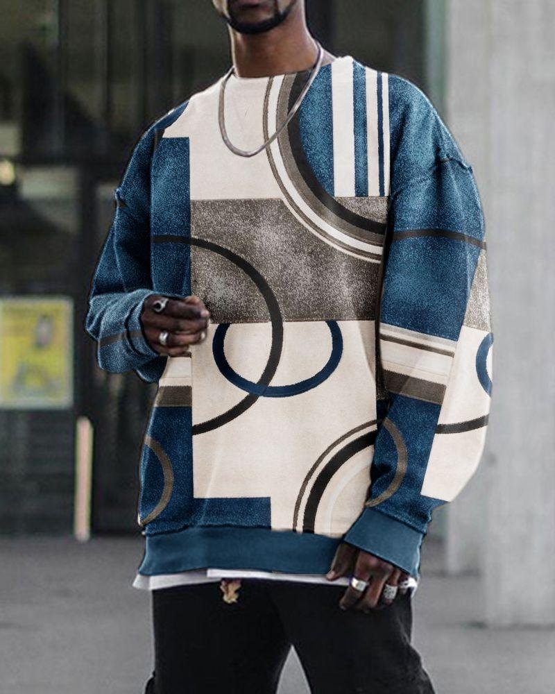 Men's Plaid Printed Casual Sweater