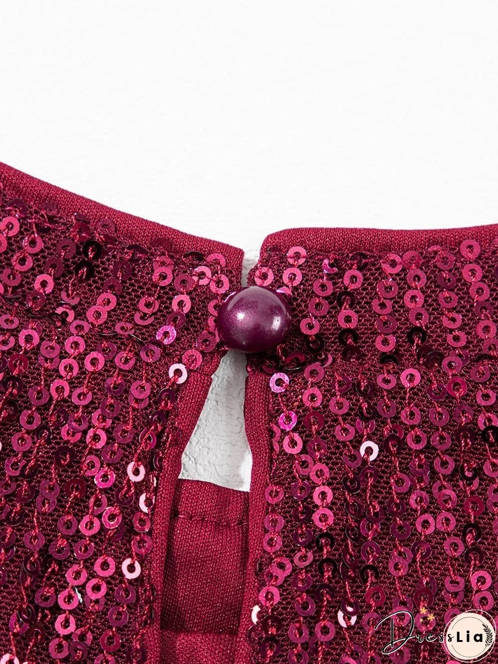Chic Burgundy Sequin Blouse