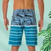 Gioiacombo&trade; Pantaloni da spiaggia casual da uomo con stampa surf a righe