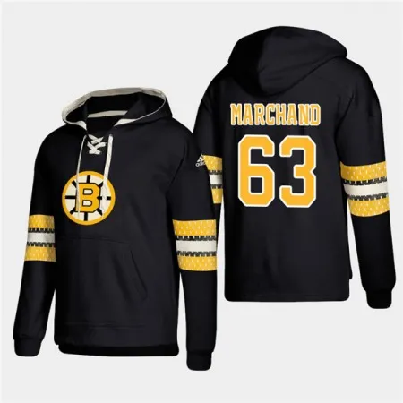 Men's Boston Bruins #63 Brad Marchand Black All Stitched Sweatshirt Hoodie