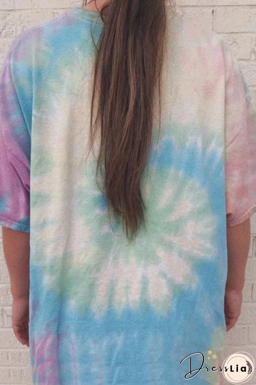 Round Neck Tie-Dyed Bear T-Shirt
