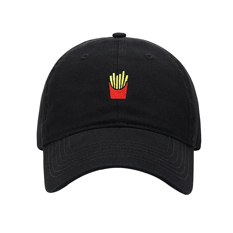 High Quality Cotton Baseball Cap Women Cartoon Fries Embroidery Unisex Dad Hat For Men Adjustable Dropshipping Wholesale