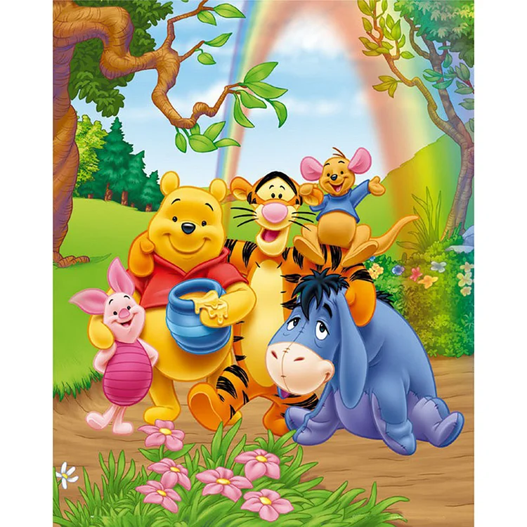 Pooh Bear Round Full Drill Diamond Painting 30X40CM(Canvas) gbfke