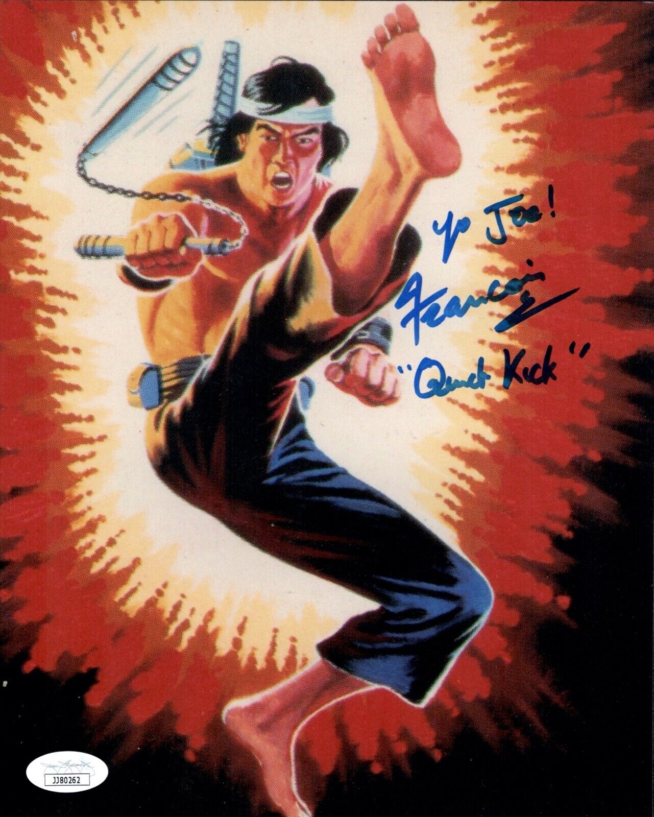 FRANCOIS CHAU Signed G.I. JOE 8x10 Photo Poster painting QUICK KICK Autograph JSA COA Cert