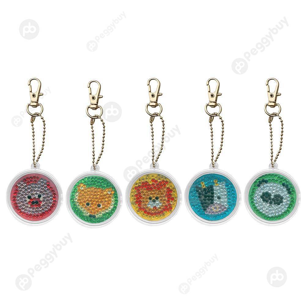 

5pcs Cute Animals-DIY Creative Diamond Keychain, 501 Original