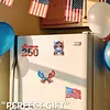 4pcs America 250th Anniversary DIY Diamond Art Magnets Kit Diamond Art Refrigerator Magnet Rhinestones Refrigerator Magnetic Sticker for Adult Beginners DIY Home Office Decor (04)