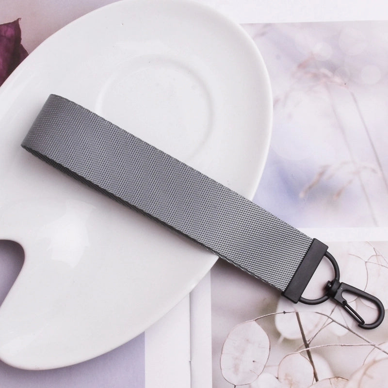 Minimalist Solid Color Nylon Unisex Bag Pendant Keychain