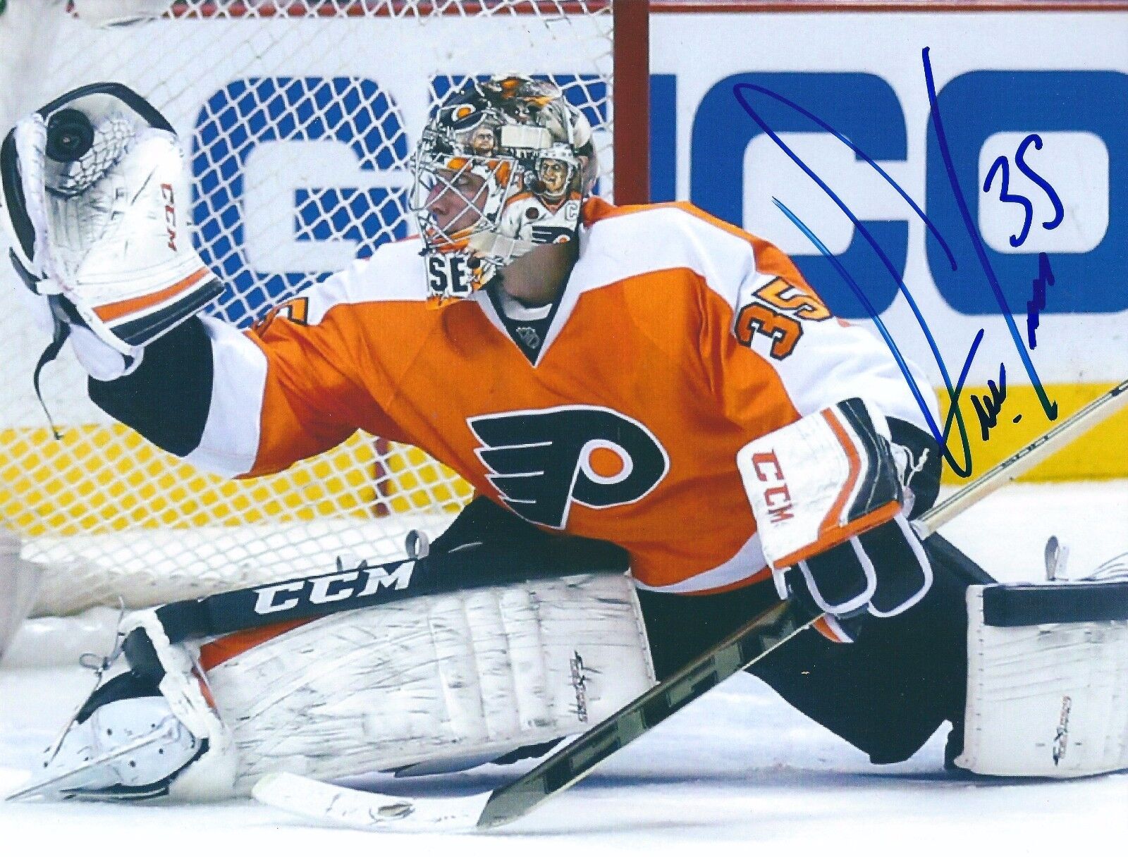 Signed 8x10 STEVE MASON Philadelphia Flyers Autographed Photo Poster painting - COA