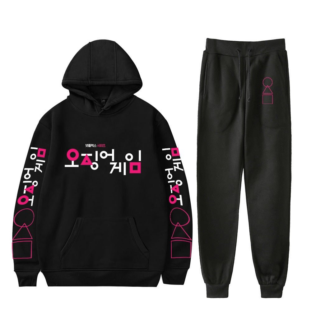 Squid Game Two Piece Outfits Printed Tie Feet  Hoodies Tracksuits