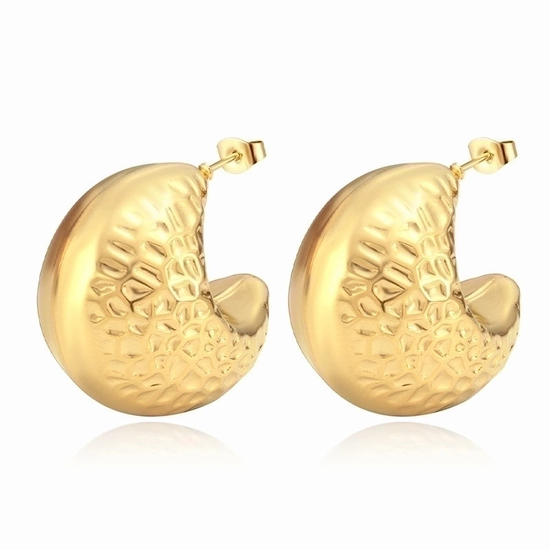 1 Pair Fashion Solid Color Plating 304 Stainless Steel 18K Gold Plated Earrings