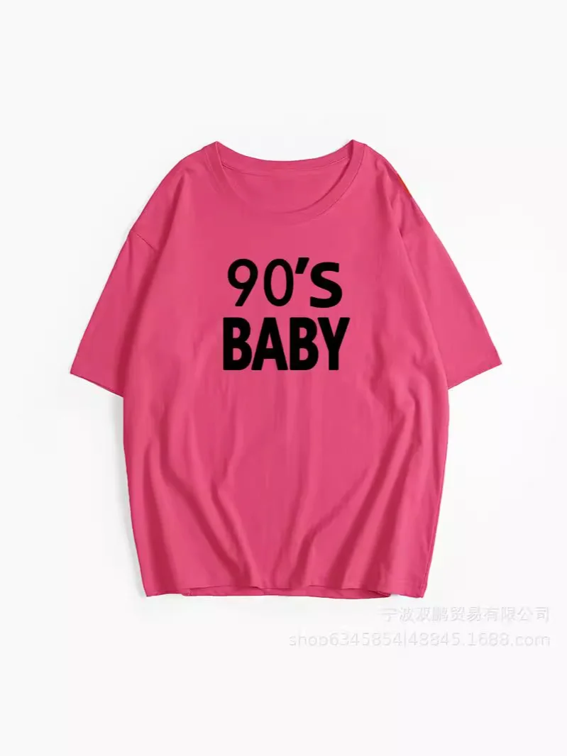 Athvotar Athvotar New Letter Pure Cotton T-Shirt Women Simple Basic Short-Sleeved Top Women's Free-Fitting Sweater