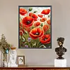 Champs de coquelicots - peinture diamant perceuse ronde - 40*50cm