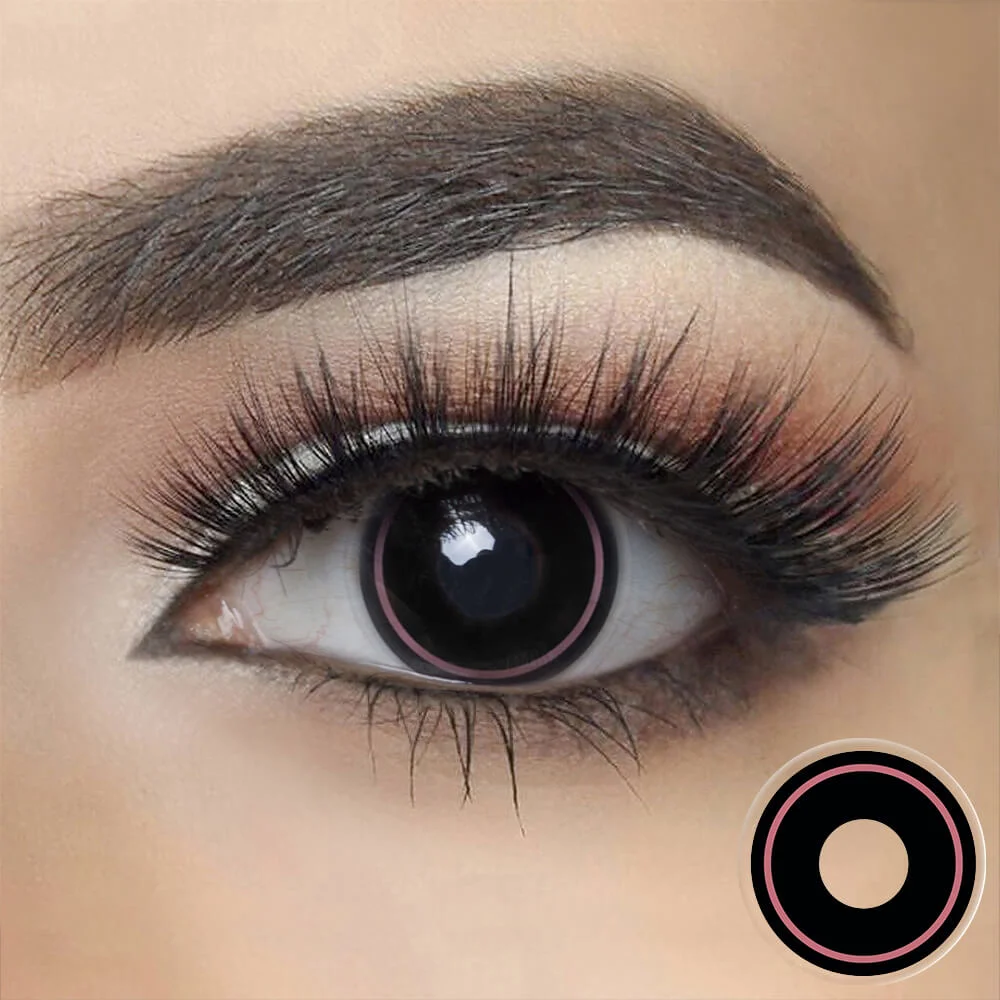 Pink Rim Manson Halloween Contacts