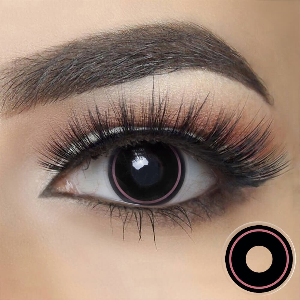 Pink Rim Manson Halloween Contacts