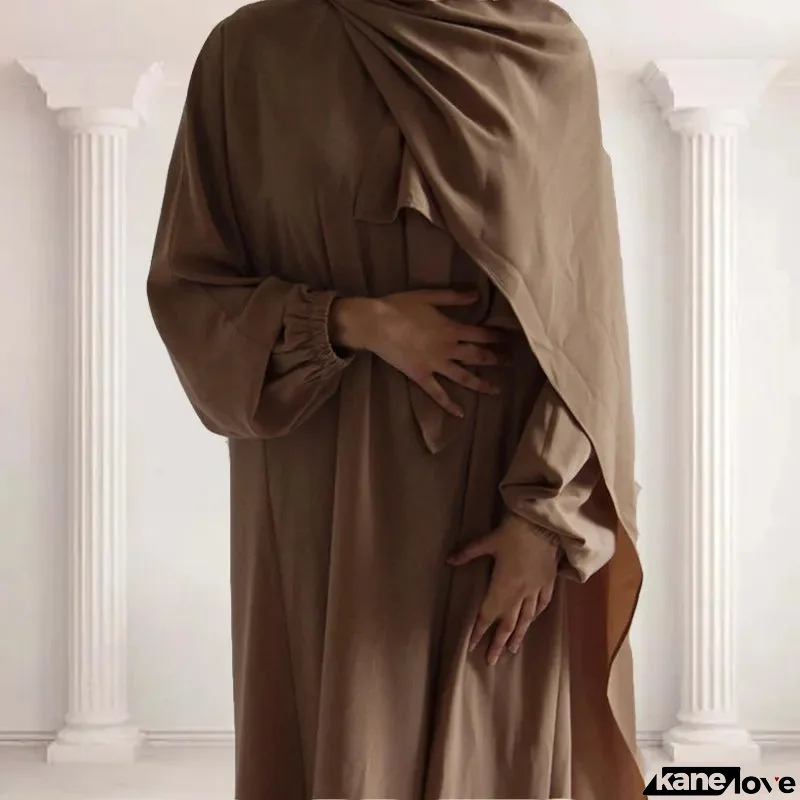 Women's Arabian Polyester Full Sleeve Solid Pattern Casual Abaya