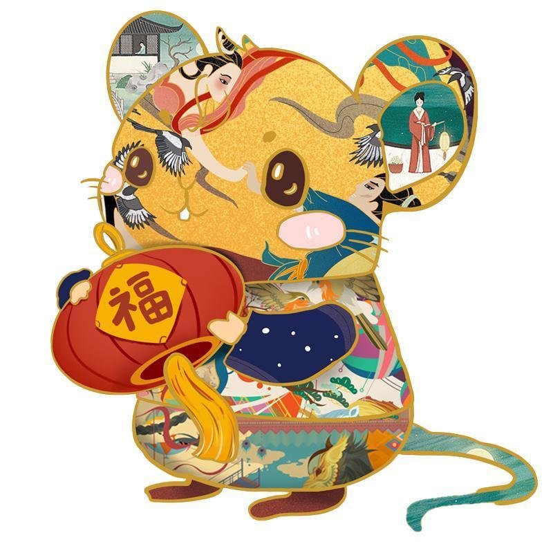 Jeffpuzzle™-JEFFPUZZLE™ Fortunate Mouse Wooden Jigsaw Puzzle