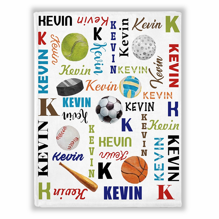 BlanketCute-Personalized Lovely Kid Football Blanket with Your Kid's Name | 09
