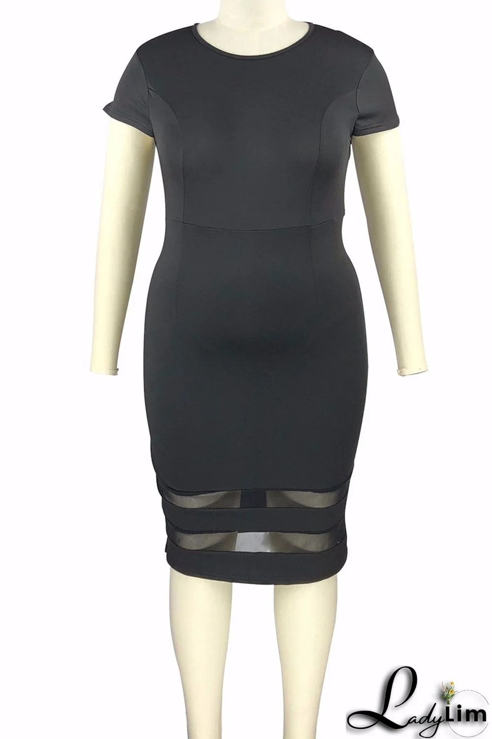 White Casual Elegant Solid Split Joint O Neck One Step Skirt Plus Size Dresses