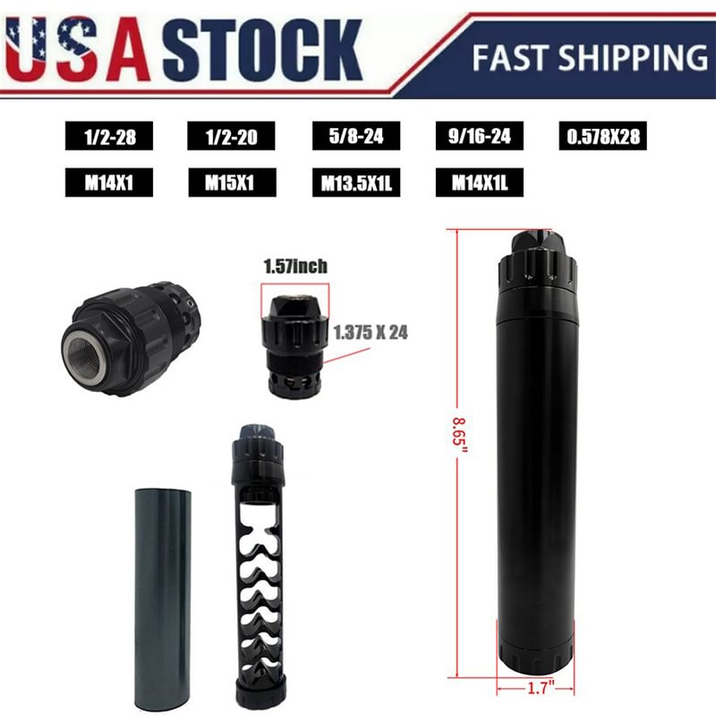 2022 New 1.7''x8.65''L  Solvent Trap Fuel Filter 1-3/16x24 + 1.375 x 24 Stainless Steel Booster Liberty Centurion assembly