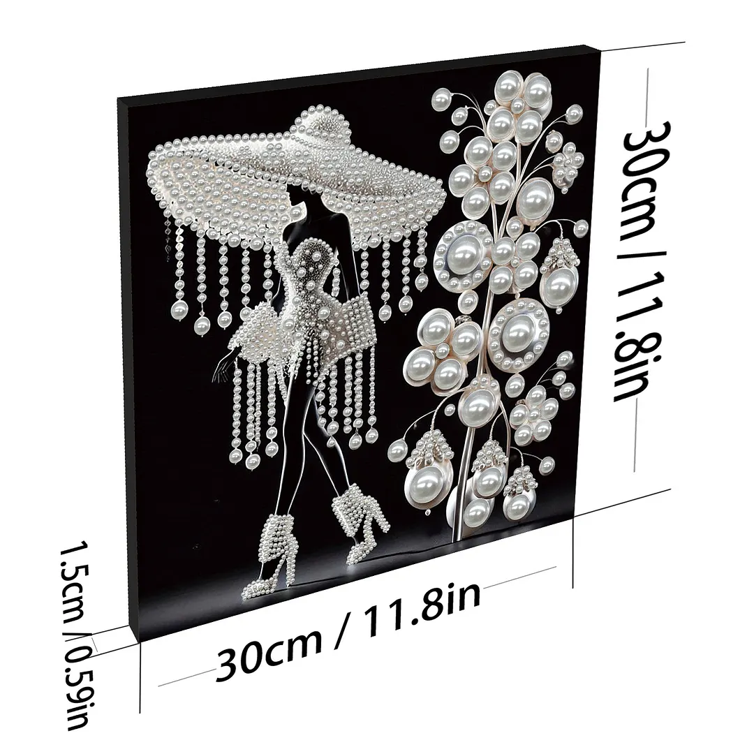 Elegant Lady - DIY Pearl Diamond Art Kit With Frame 30*30cm