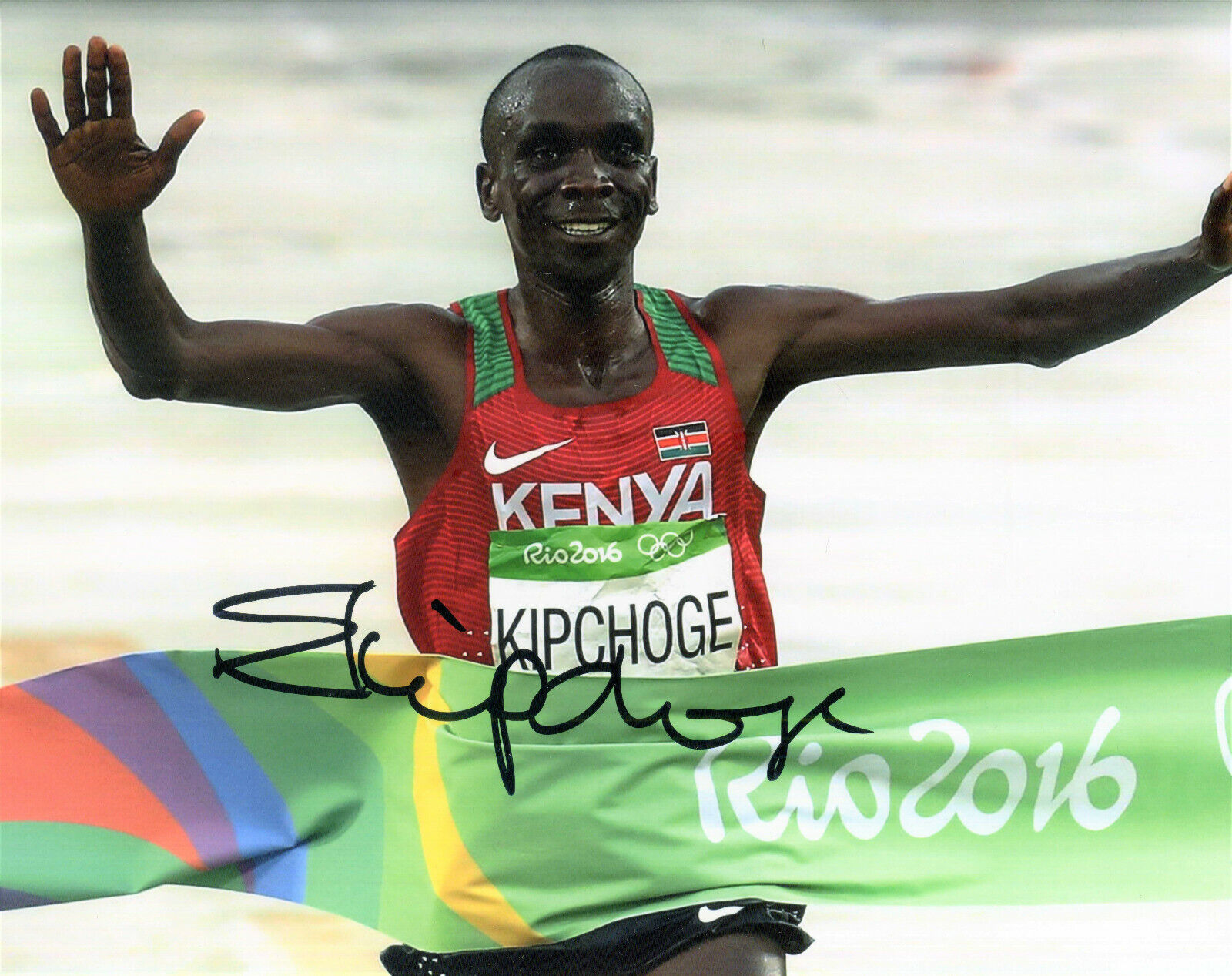 ELIUD KIPCHOGE Signed Photo Poster paintinggraph - Athletics Marathon Olympic Champion reprint