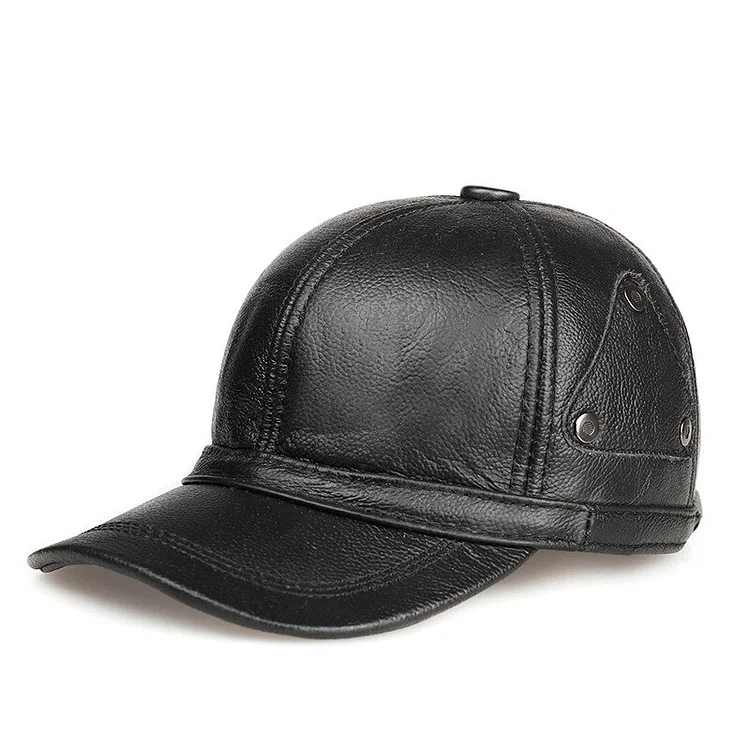 Mens Thin Cowhide Baseball Cap Youth Genuine Leather Male Hat Middle Age Elderly Man Spring Autumn Korean Version Hats H6921