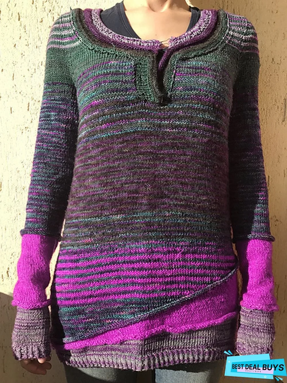 Red Crew Neck Wool Blend Plain Short Sleeve Sweater