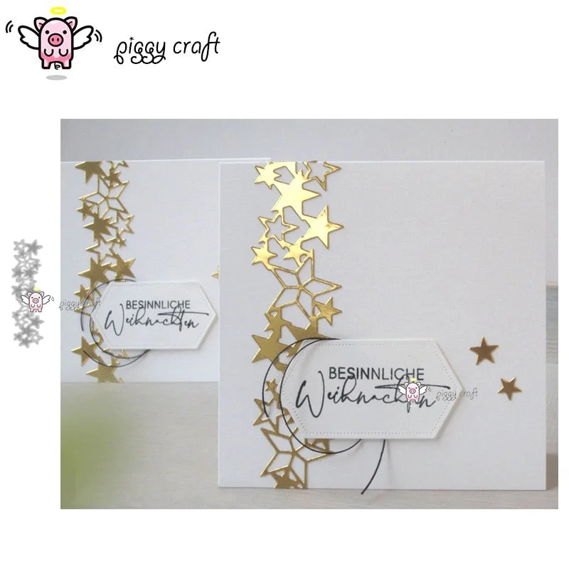 Piggy Craft metal cutting dies cut die mold Star cluster edge strip Scrapbook paper craft knife mould blade punch stencils dies