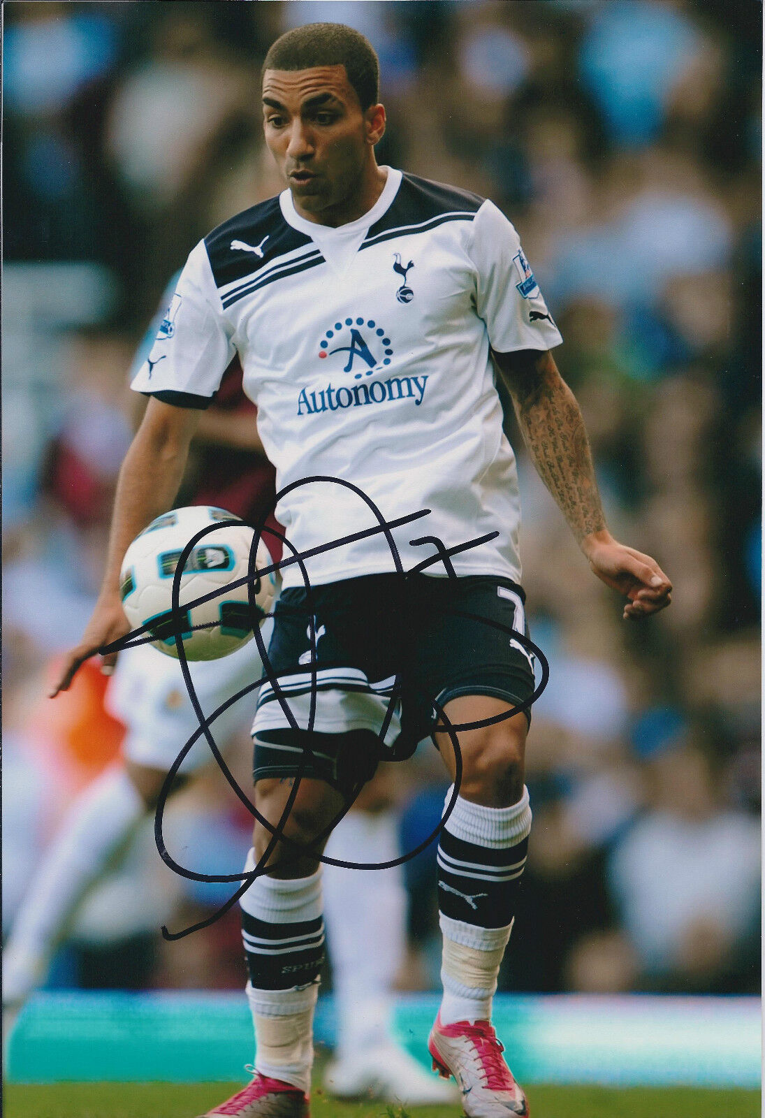 Aaron LENNON SIGNED Autograph 12x8 Photo Poster painting AFTAL COA Tottenham Hotspurs Authentic