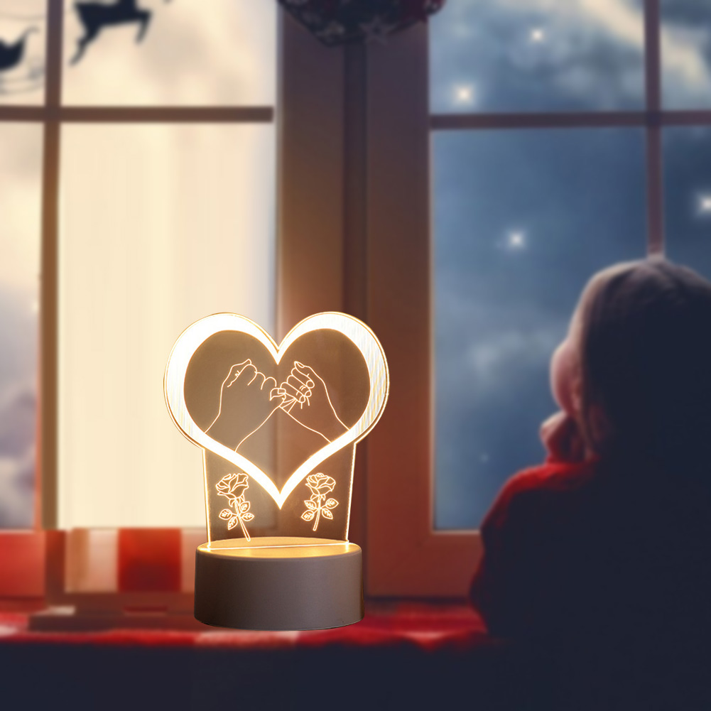 

USB LED Romantic Love Acrylic Desktop-3D Night Light, 501 Original