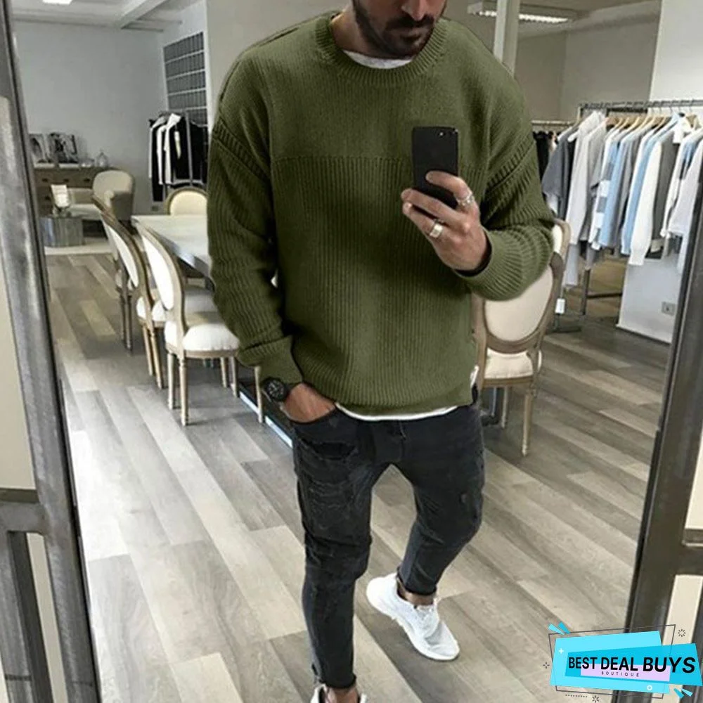 Men's Solid Large Sweater