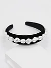 Cropped White Pearl Hair Band Headwear