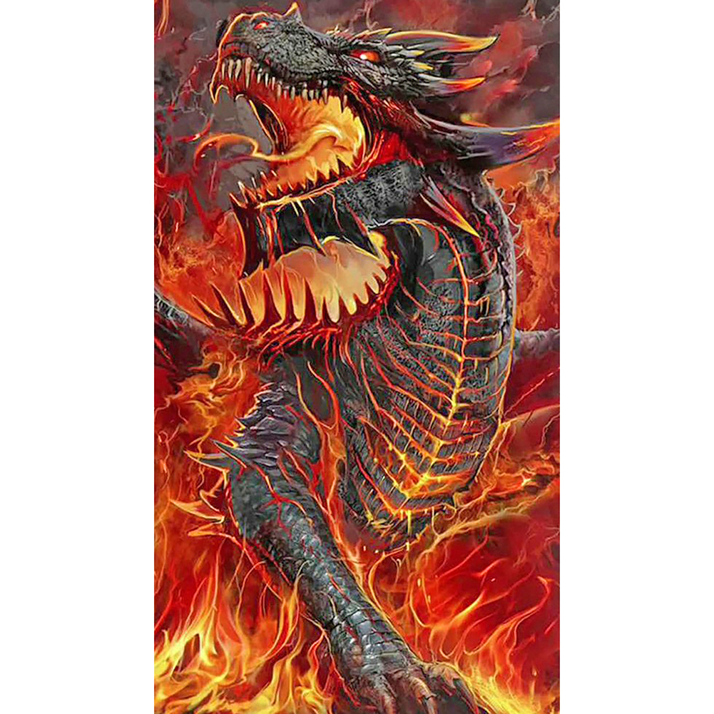 Flame Dragon 40*70cm(canvas) full round drill diamond painting