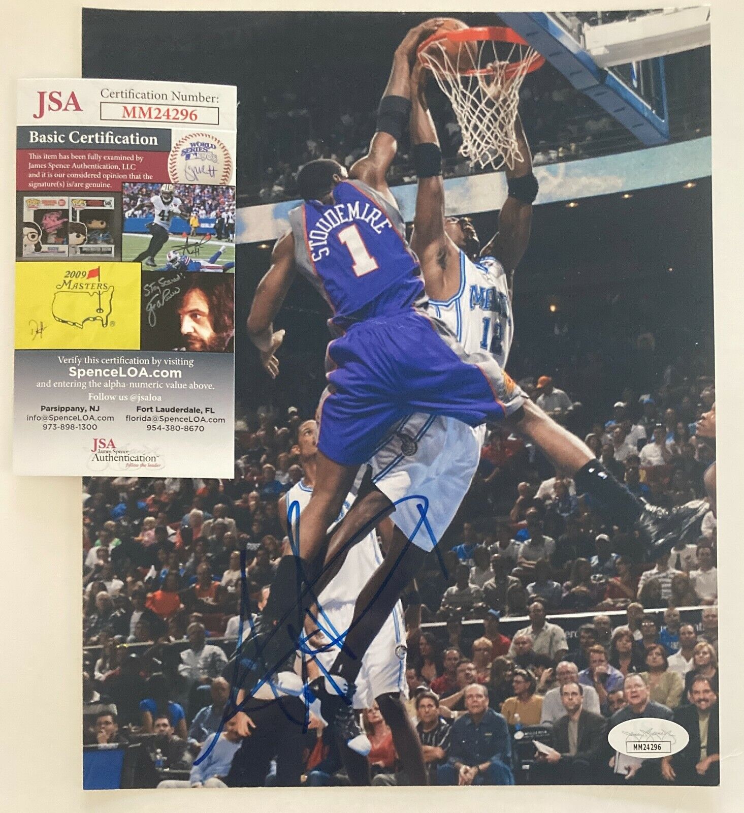 Amare Stoudemire Phoenix Suns Signed 8x10 Photo Poster painting JSA COA N1