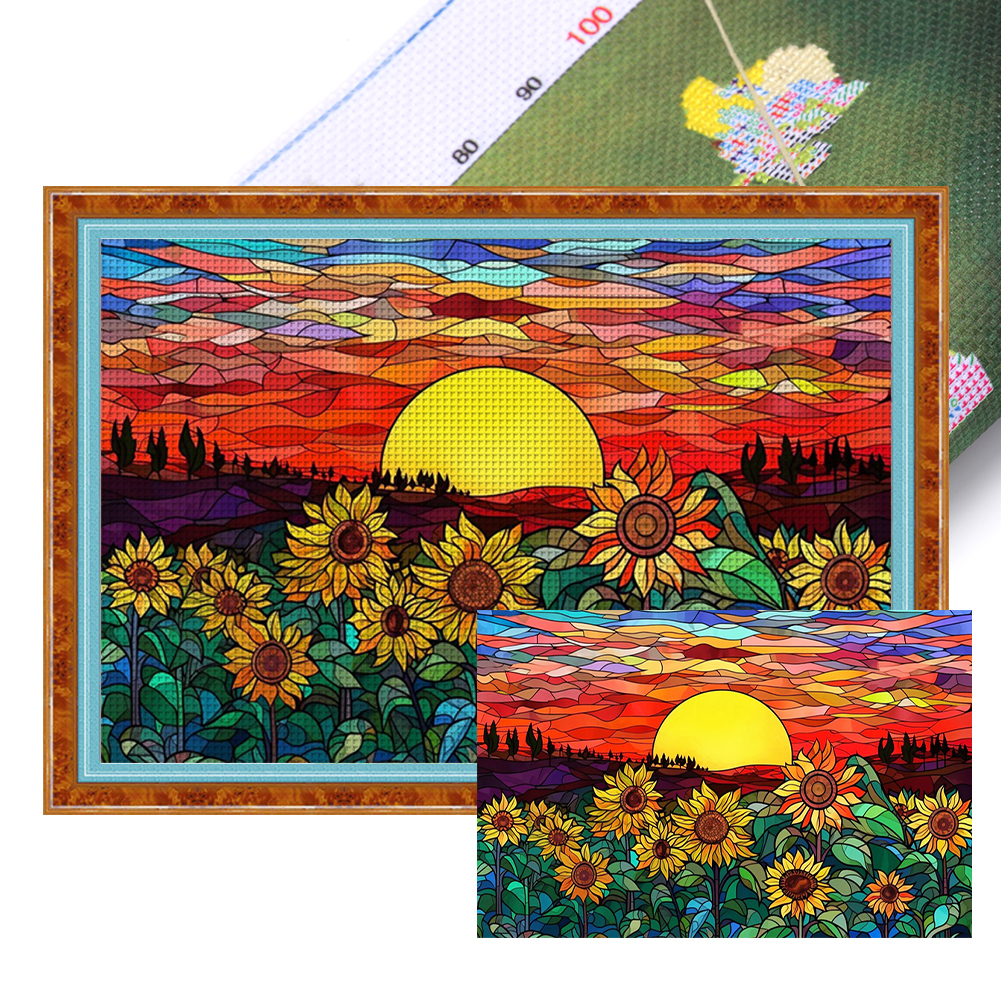 HUACAN New Diamond Embroidery Sunflower Cross Stitch Diamond