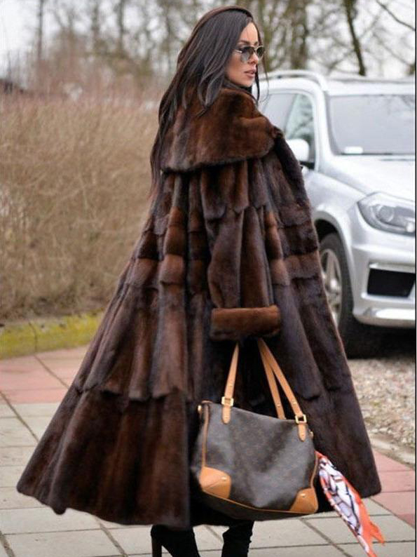 Millie Mahogany Mink Fur Coat