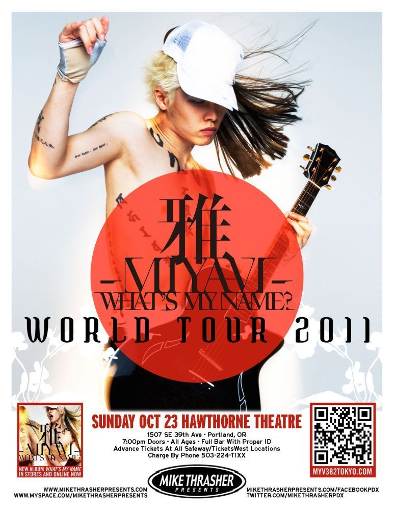 MIYAVI 2011 Gig POSTER Portland Oregon Concert