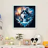 Husky Dog Silhouette-11CT Stamped Cross Stitch 45*45cm/17.72*17.72in