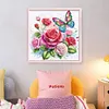 Rose Butterfly-Partial 11CT Stamped Cross Stitch Bead Embroidery 36*36cm/14.17*14.17in tapestrymarket