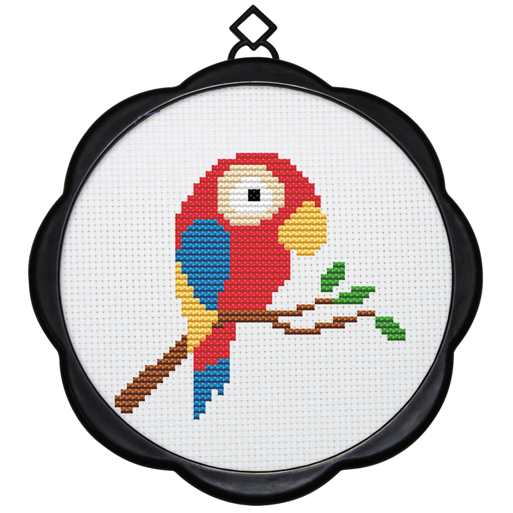 

Parrot - 11CT Stamped Cross Stitch - 17*17CM (With Frame), 501 Original