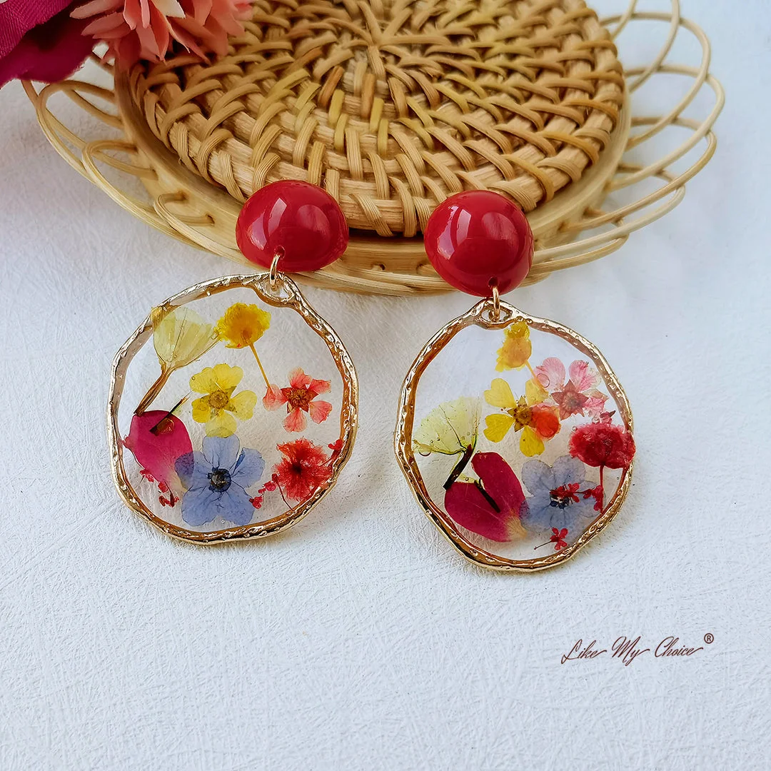 LikeMyChoice® Pressed Flower Earrings - Garden Party