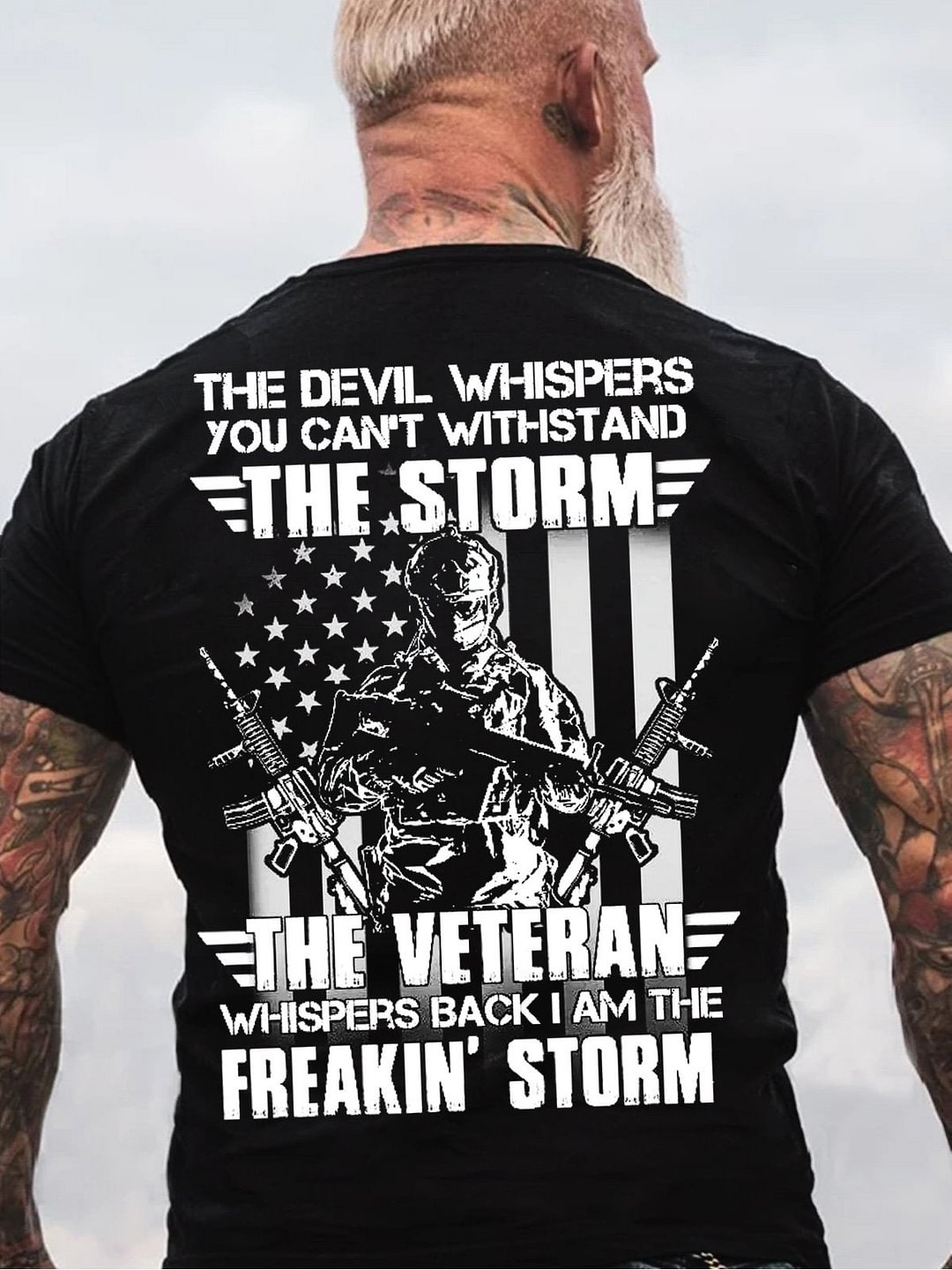 The Veteran Whispers Back I Am The Freakin Storm Casual Short Sleeve T-Shirt
