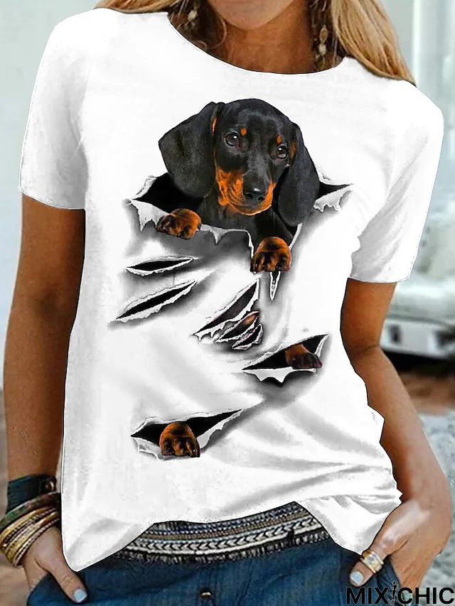 Dog Jersey Casual Printing T-Shirt