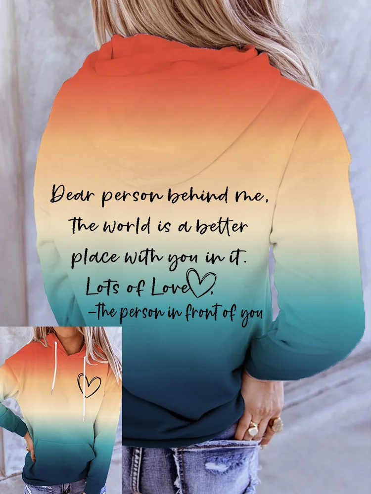 Dear Person Behind Me Inspirational Gradient Hoodie