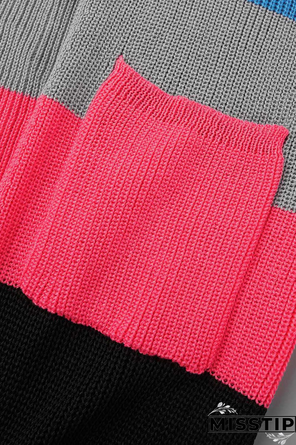 Blue Plus Size Daily Striped Cardigan