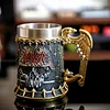 Creative Large Capacity 304 Stainless Steel Handle Cup Skull Beer Cup 3D Three-Dimensional Stainless Steel Embedded Double-Layer Beer Cup Coffee Cup Personality Cup Creative Gift Cup